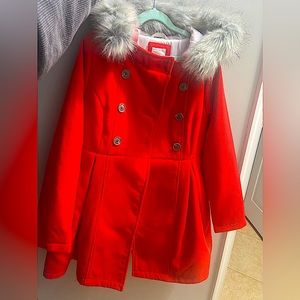 Girls Red Peacoat